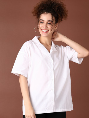 V-MART Women Solid Casual White Shirt