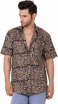 Moshi Men Printed Casual Brown Shirt