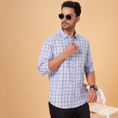 Byford by Pantaloons Men Checkered Casual Blue Shirt