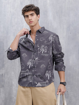 WROGN Men Printed Casual Black Shirt