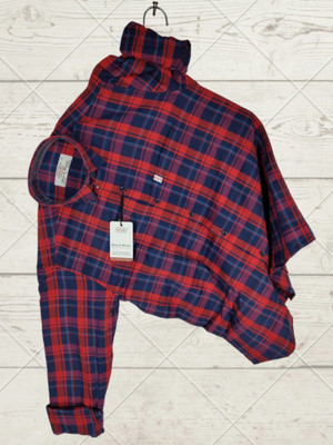 VK WINTER WEAR Men Checkered Casual Red, Dark Blue Shirt