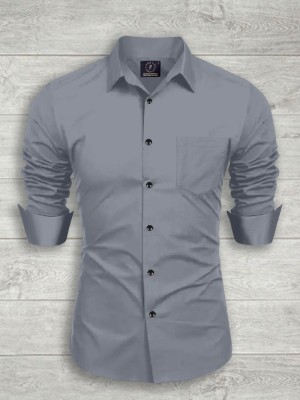 VeeraFlex Men Solid Casual Grey Shirt