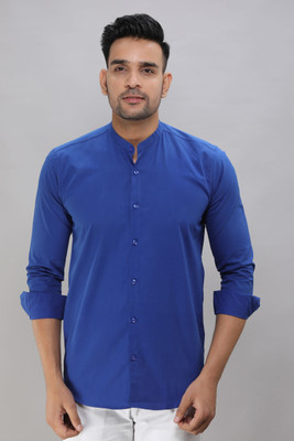 Pactimo Men Solid Casual Blue Shirt