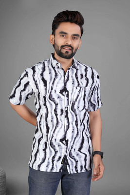 Adore Men Printed Casual Blue Shirt