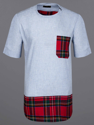 french crown Men Checkered Casual Grey Shirt