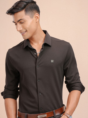HIGHLANDER Men Solid Casual Brown Shirt