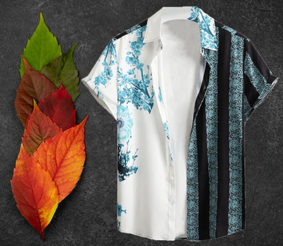 Radha Krishna Fashion Men Printed Casual Blue Shirt