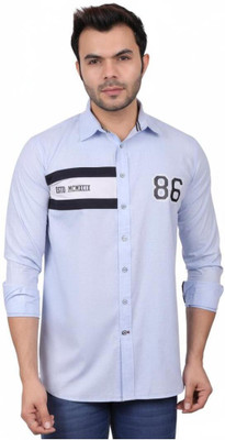 Pier Men Printed Casual Blue Shirt