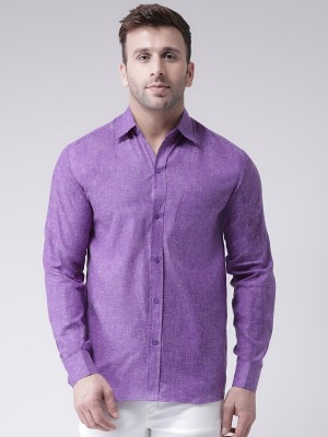 KLOSET BY RIAG Men Self Design Casual Purple Shirt