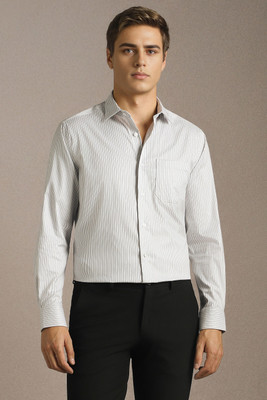 LOUIS PHILIPPE Men Striped Formal Grey Shirt
