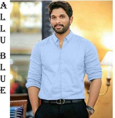 Ramji Fashion Men Solid Formal Light Blue Shirt
