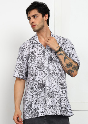 brown brothers Men Printed Casual Black, White Shirt