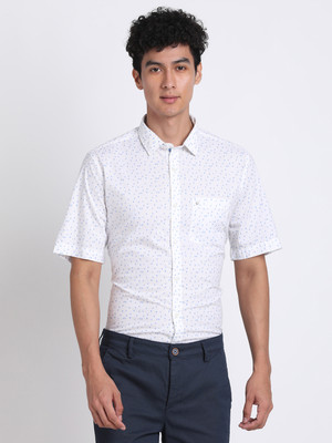 TURTLE Men Printed Casual White Shirt