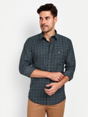 HouseOfCommon Men Printed Casual Dark Blue Shirt