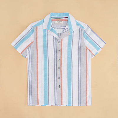Pantaloons Junior Boys Striped Casual White Shirt