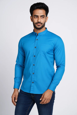 RAREMARK Men Solid Formal Blue Shirt