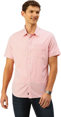 THOMAS SCOTT Men Checkered Casual Pink Shirt