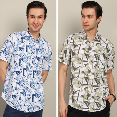 BLYNK Men Printed Casual Multicolor Shirt(Pack of 2)
