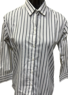 RS FASHION Women Striped Formal White Shirt