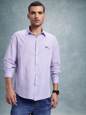 Roadster Men Solid Casual Purple Shirt