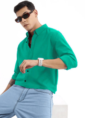 METRONAUT Men Solid Formal Light Green Shirt