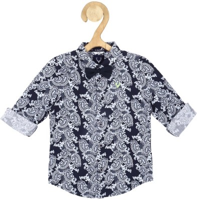 Allen Solly Boys Printed Casual Dark Blue Shirt