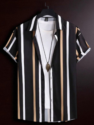 zyromen Men Striped Casual Multicolor Shirt