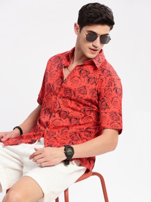 Showoff Men Printed Casual Red, Black Shirt