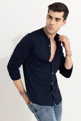 Qlonz Store Men Solid Casual Dark Blue Shirt