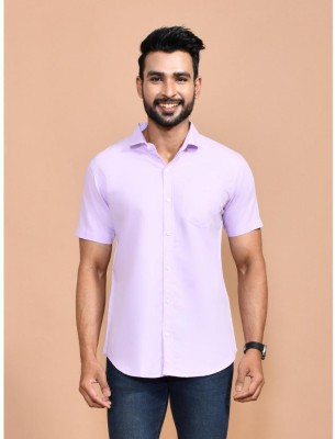 Urbany Men Solid Casual Purple Shirt