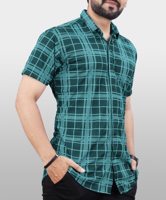 Priyashi Men Printed Casual Dark Green, Light Green Shirt