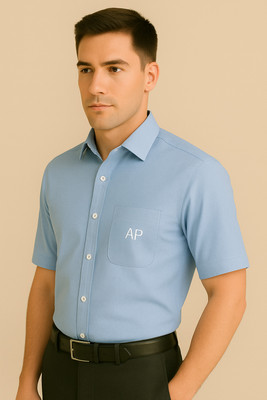 Adam Phillip Men Solid Formal Light Blue Shirt