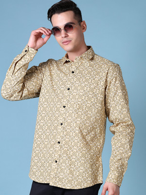 V-MART Men Printed Casual Beige Shirt