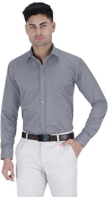 Super Westan Men Solid Casual Grey Shirt