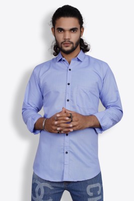 aai jee Men Solid Casual Blue Shirt