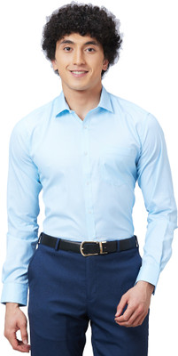 PARK AVENUE Men Self Design Formal Light Blue Shirt
