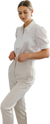 Sunandan Women Solid Formal White Shirt