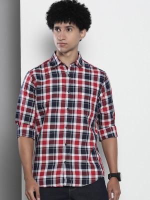 The Indian Garage Co. Men Checkered Casual Dark Blue Shirt