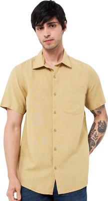 Spykar Men Solid Casual Khaki Shirt