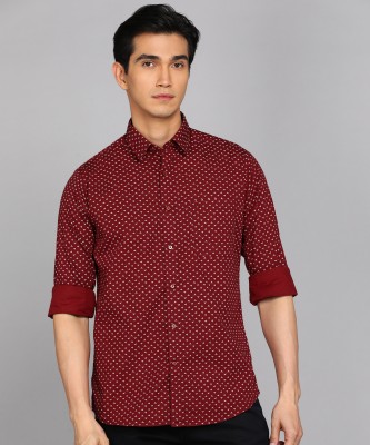 Raymond Men Printed Casual Maroon Shirt