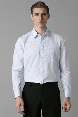 LOUIS PHILIPPE Men Striped Formal Blue Shirt