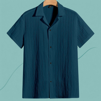 Looksky Men Striped Casual Blue Shirt