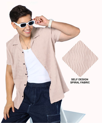 INDICLUB Men Solid Casual Pink Shirt