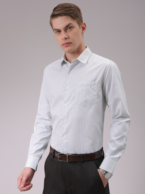 The Indian Garage Co. Men Checkered Formal Green Shirt