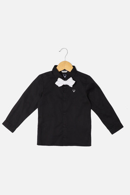 Allen Solly Boys Solid Casual Black Shirt