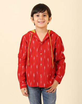 Fabindia Boys Printed Casual Red Shirt