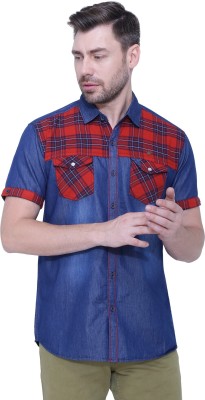 KUONS AVENUE Men Solid Casual Maroon, Blue Shirt