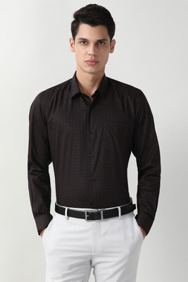 PETER ENGLAND Men Printed Formal Maroon Shirt
