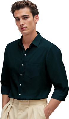 FR Men Solid Formal Dark Blue Shirt