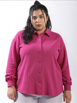PERFECT PRODUCTIONS Women Washed Casual Pink Shirt